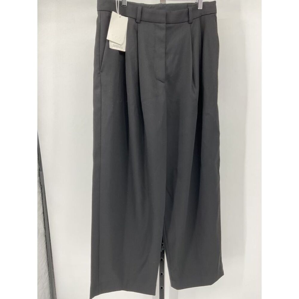 COS Charcoal Wide Leg Pleated Trousers